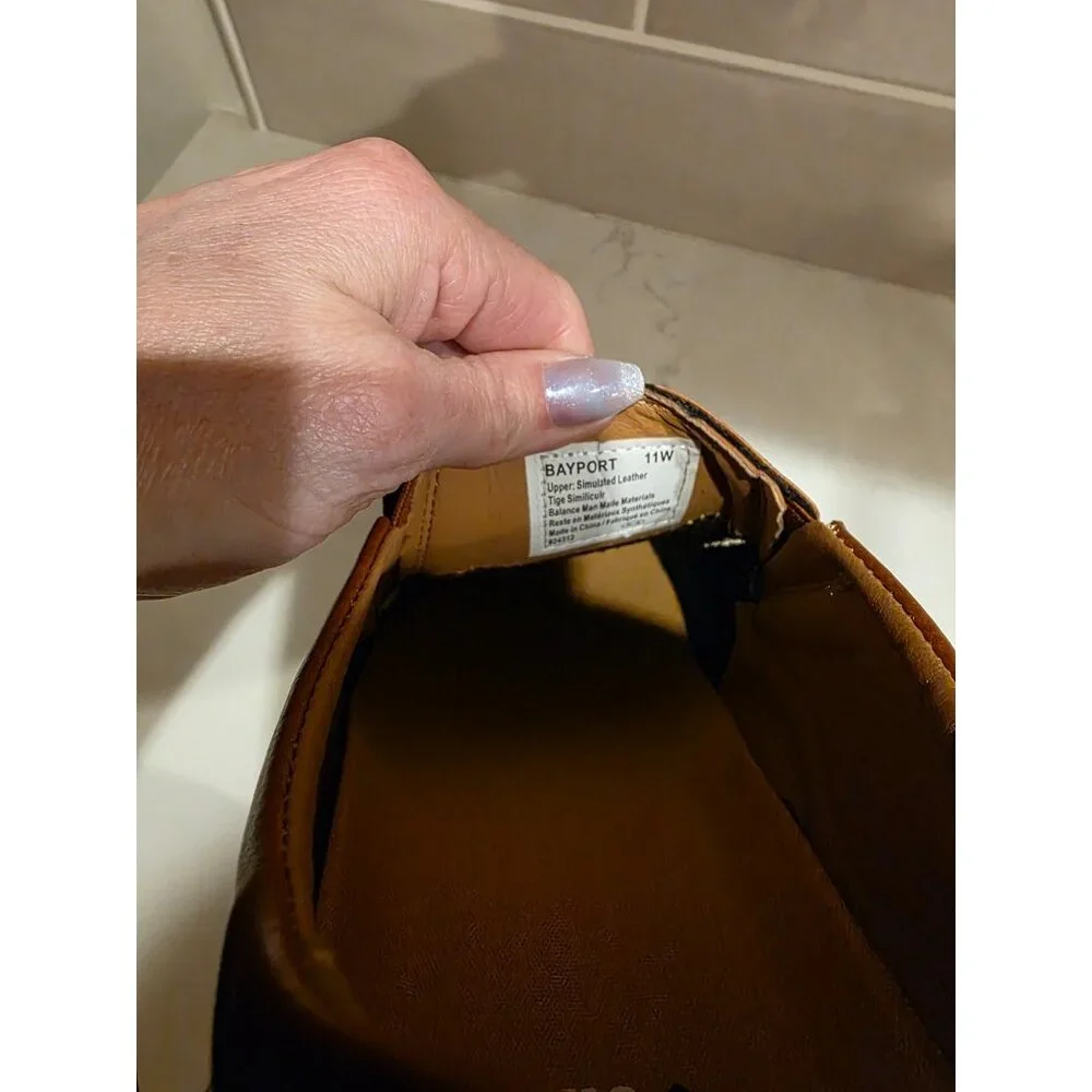 NWT Men's sz 11W Deer Stags Bayport Dark Luggage Supro Inside Slip On Loafer - Picture 4 of 8